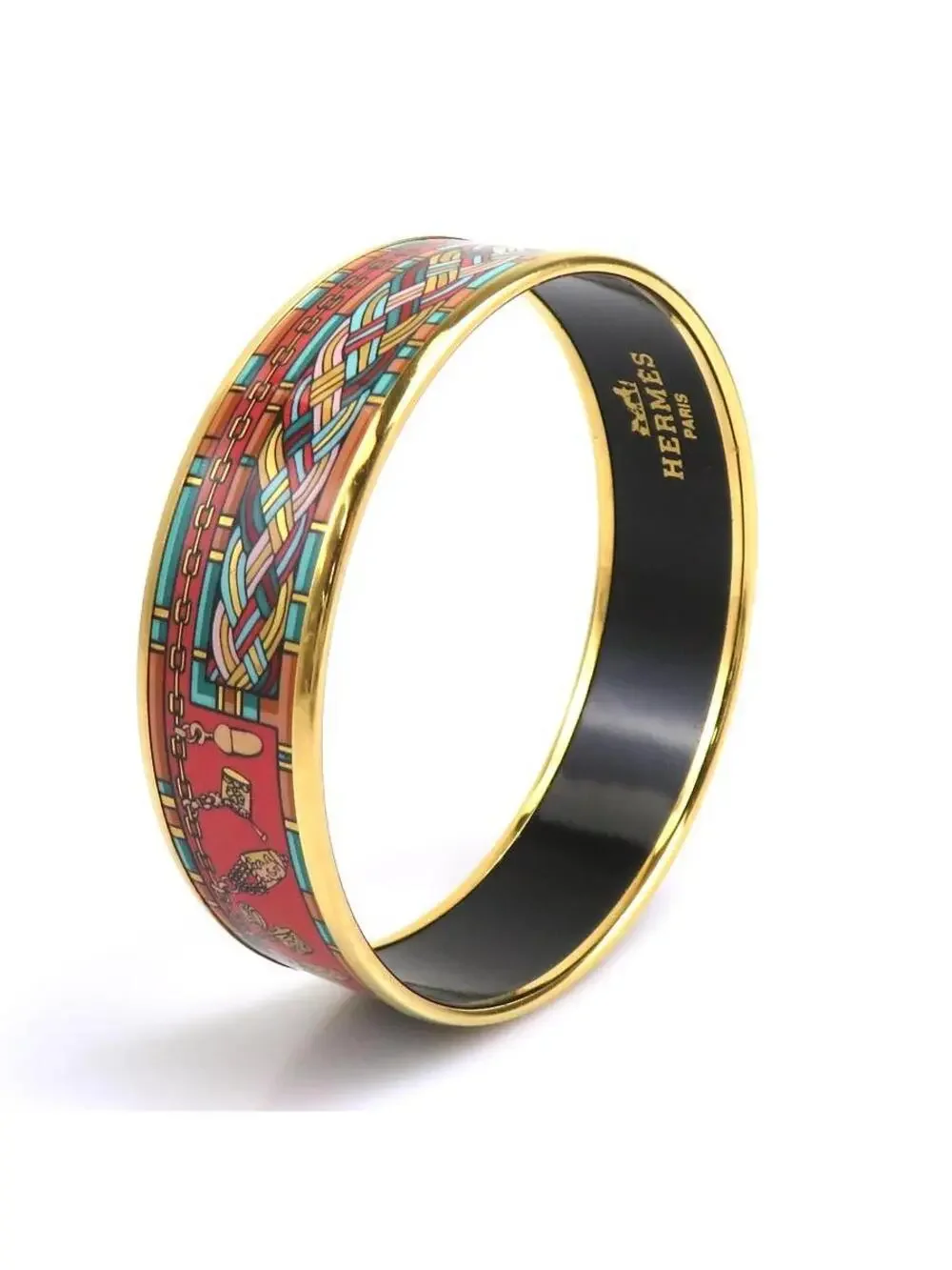 Auth Hermes Cloisonne Bangle Bracelet #303007H30B